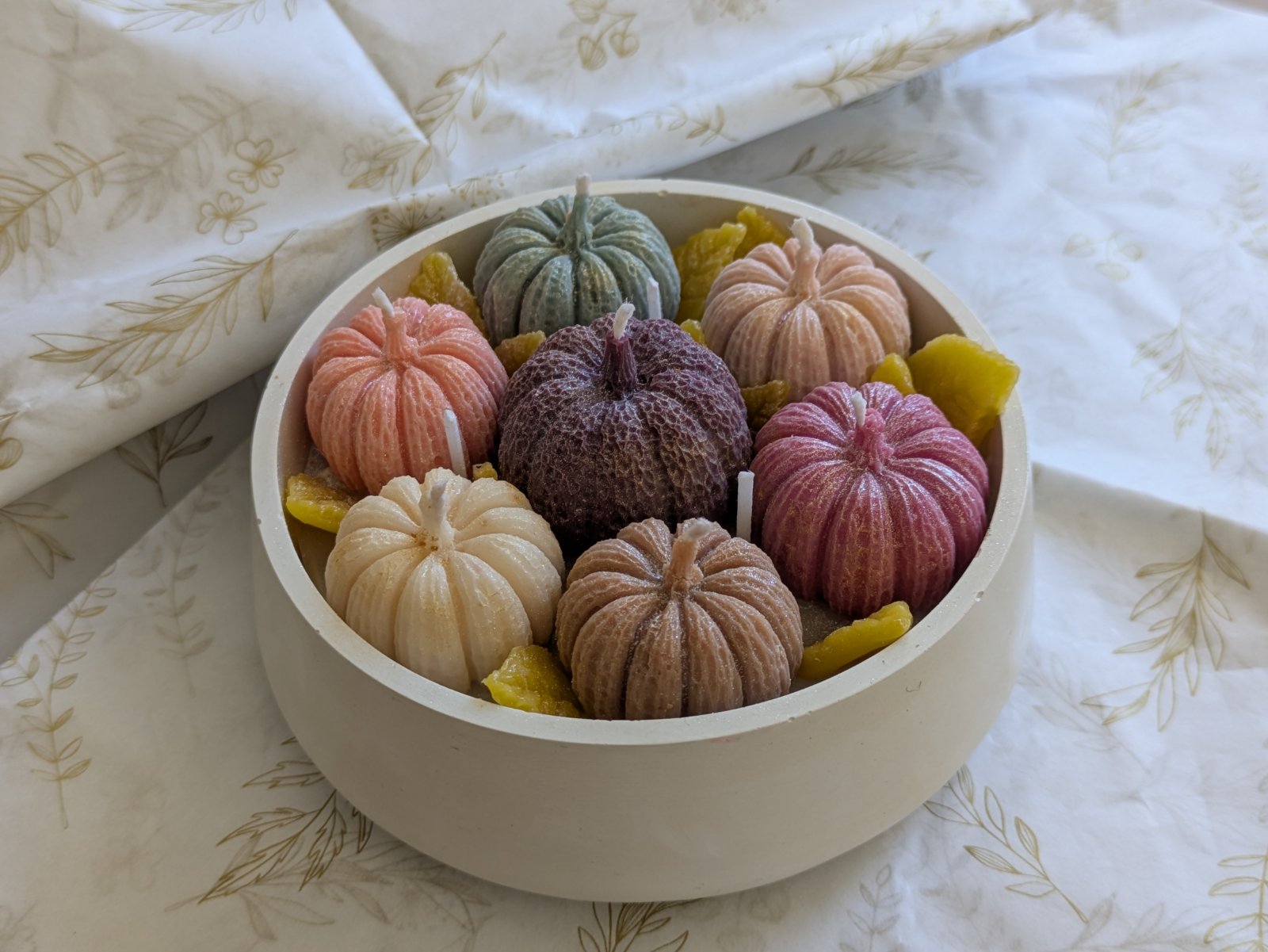 Bougie Citrouilles d'Automne – Création Artisanale en Cire de Soja – Image 3