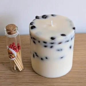 Bougie grains de café nature en cire de soja, mèche en coton, MonaLuna Candles