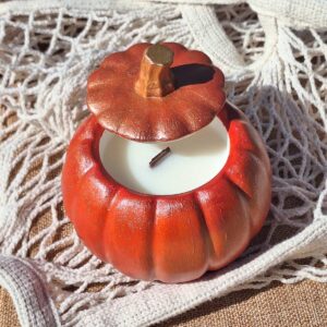 Bougie Citrouille à Couvercle – vue 2, MonaLuna Candles