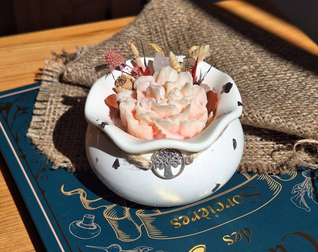 Bougie Magie Blanche – Chaudron de Sorcière